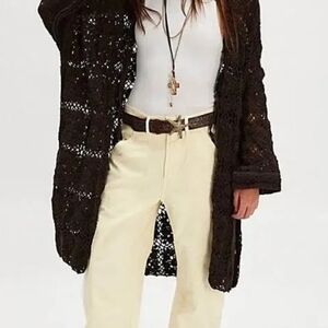 NWT *SOLD OUT* Free People Bali June Crochet Cardi (Chocolate Brown) MSRP$248